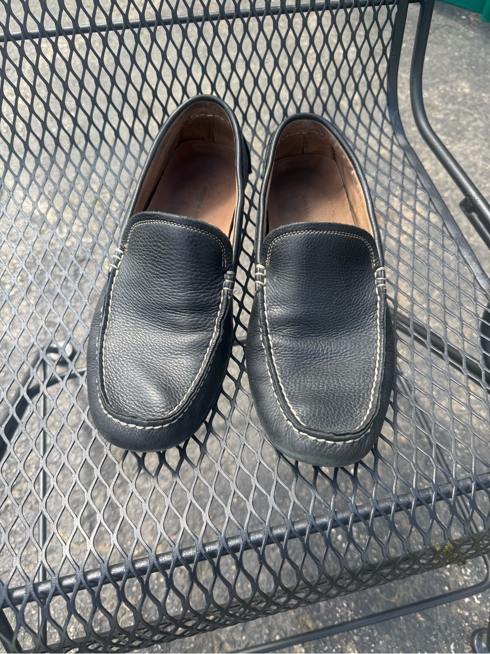 Banana Republic Black Leather Slip-On Loafers